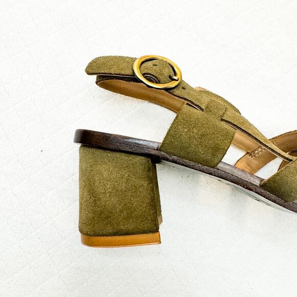 Either / OR Strappy Green Leather Suede Open Toe Sandals Moss Size 7 NWOB - Picture 5 of 6